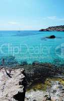 Cala Tarida in Ibiza beach San Jose at Balearic Islands