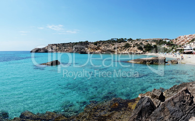 Cala Tarida in Ibiza beach San Jose at Balearic Islands