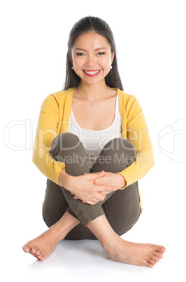 asian woman full body seated