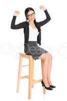 asian girl sitting on a chair