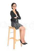 asian female sitting on a chair