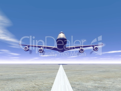 Plane landing - 3D render