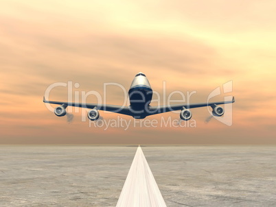 Plane landing - 3D render