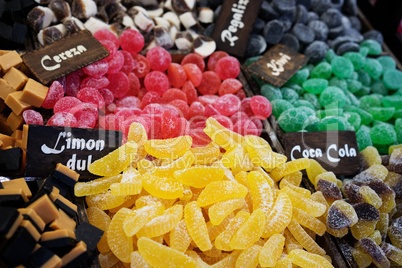 Mixed colorful candies background