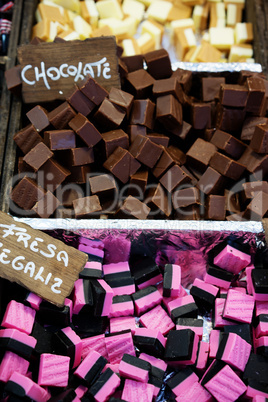 Mixed colorful candies background