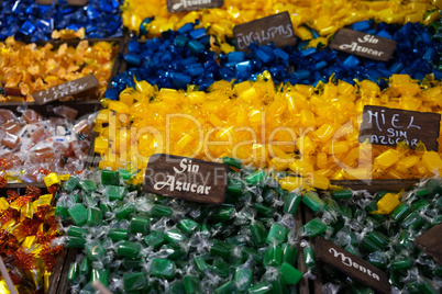 Mixed colorful candies background