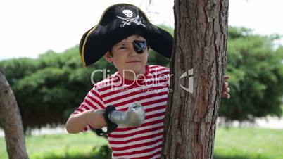 Little boy relaxing in park