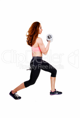 exercising with dumbbell's.
