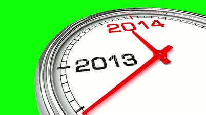 New Year 2014 Clock (Green Screen)