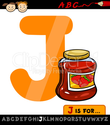 letter j with jam cartoon illustration