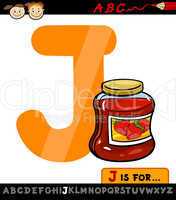 letter j with jam cartoon illustration