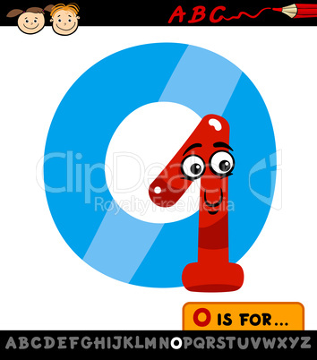 letter o with one cartoon illustration