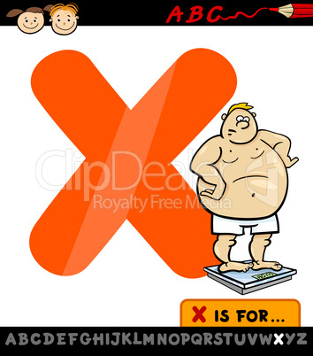 letter x with xl cartoon illustration