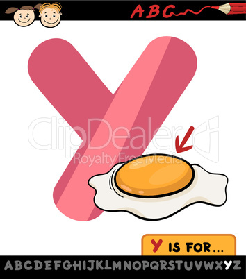 letter y with yolk cartoon illustration