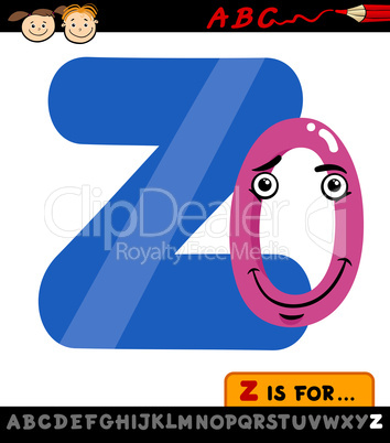 letter z with zero cartoon illustration