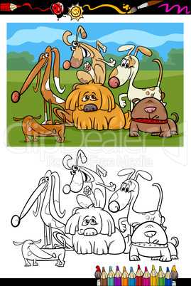 cute dogs cartoon coloring book