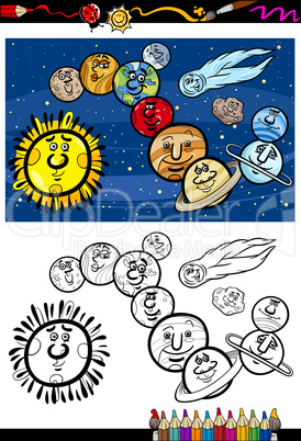 solar system cartoon coloring book