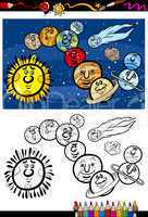 solar system cartoon coloring book