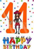 eleventh birthday cartoon design