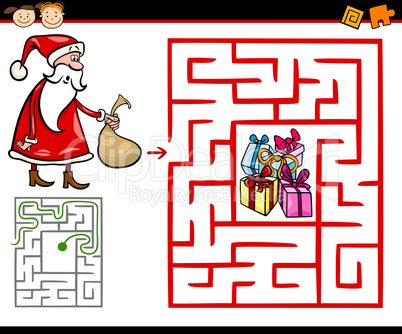 cartoon maze or labyrinth game