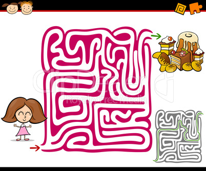 cartoon maze or labyrinth game