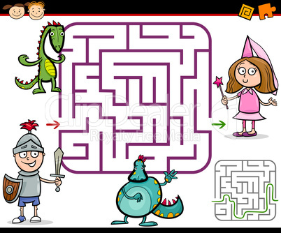 cartoon maze or labyrinth game