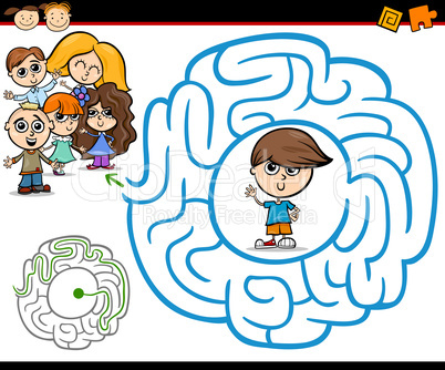 cartoon maze or labyrinth game