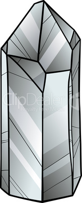 quartz or crystal cartoon illustration