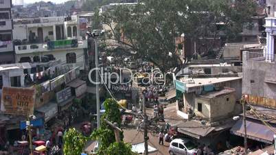 Fast moving crowd on Main bazar in new Delhi