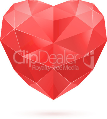 Red polygon heart