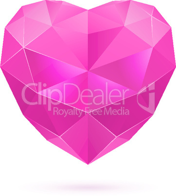 Pink polygon heart