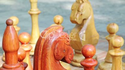wooden chess figures