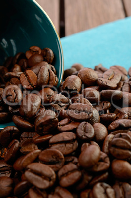 coffee beans in a coffee cup