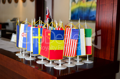Flags on the desk
