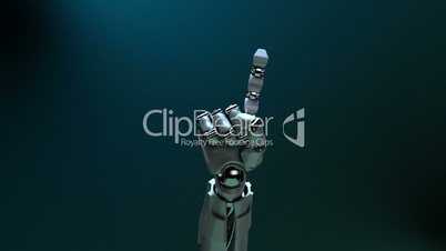 Animated robot hand wagging finger