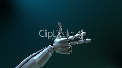 Animated robot hand counting 1-5