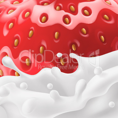 Strawberry and milk background