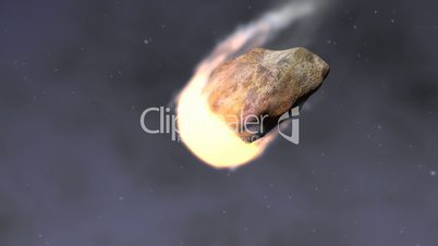 incandescent asteroid towards the Earth