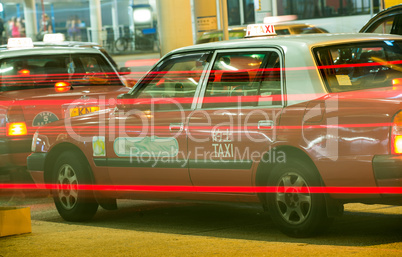 Classic Red Taxi Cab of Hong Kong