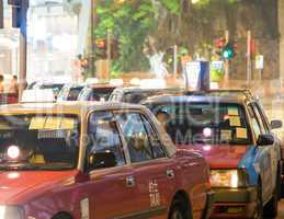 Classic Red Taxi Cab of Hong Kong