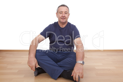 Man sitting alone on the floor