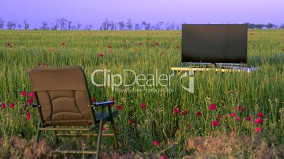 High definition plasma TV in the green field