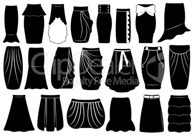 Set of different skirts