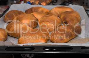 Freshly prepared home croissants on a modern kitchen