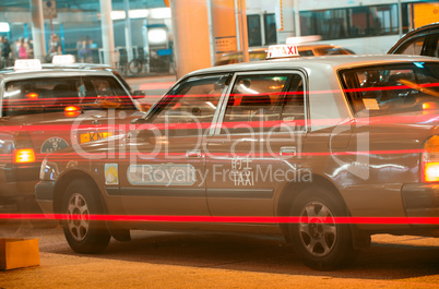 Classic Red Taxi Cab of Hong Kong