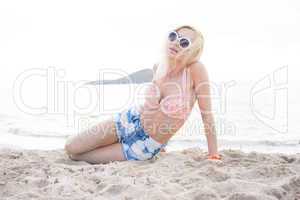 blonde woman on the beach