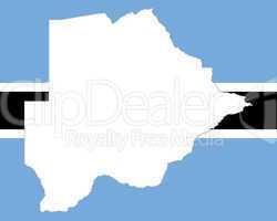 Karte und Fahne von Botswana