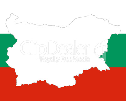Karte und Fahne von Bulgarien