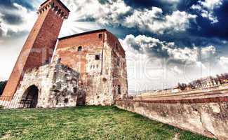 Pisa. Wonderful view at sunset of ancient Citadel Tower