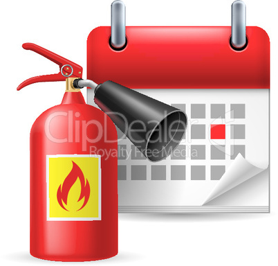 Fire extinguisher and calendar